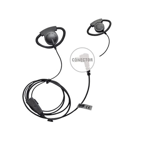 Micrófono de solapa con gancho auricular ajustable en forma de D para