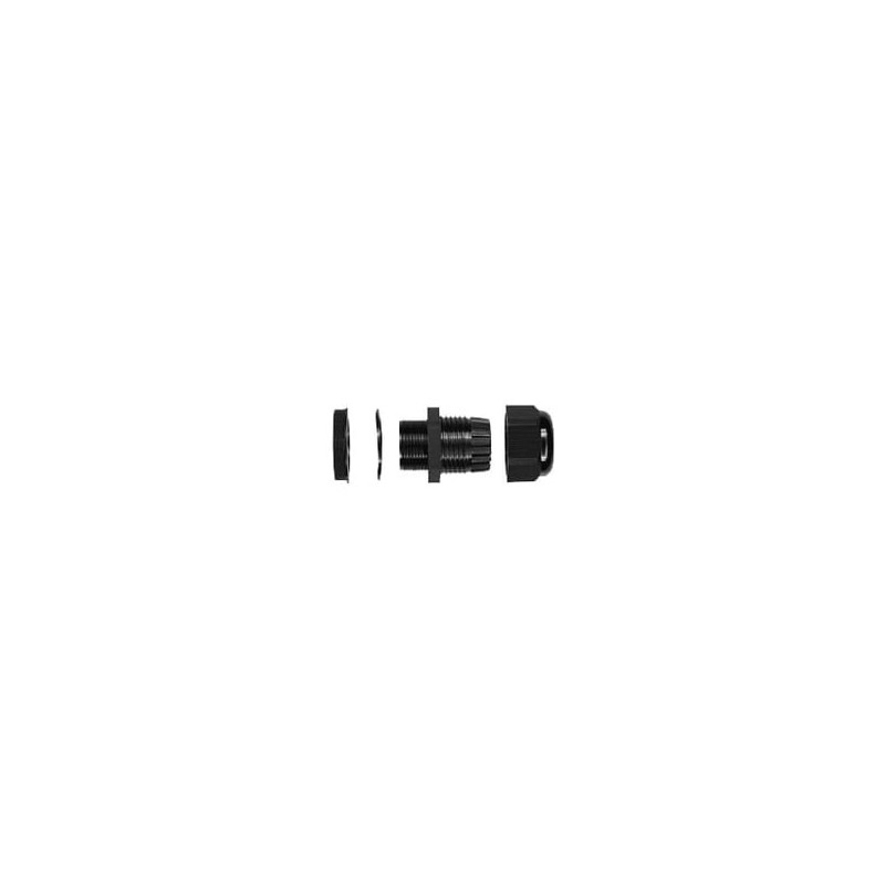 Conector Glandula Negro PG-9.9 mm para Exteriores.