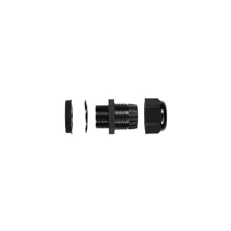 Conector Glandula Negro PG-9.9 mm para Exteriores.