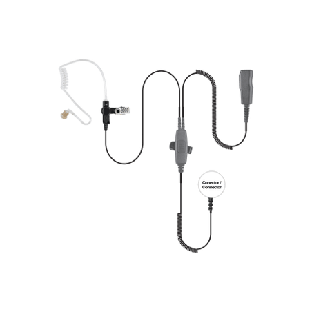 MICRÓFONO AUDÍFONO DE 2 CABLES CON DOBLE PTT P/ HYTERA PD-702/ PD-706/