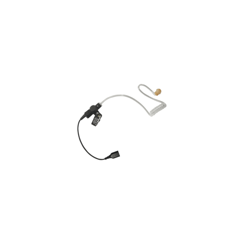 Auricular de tubo acústico transparente con cable de fibra tranzada co