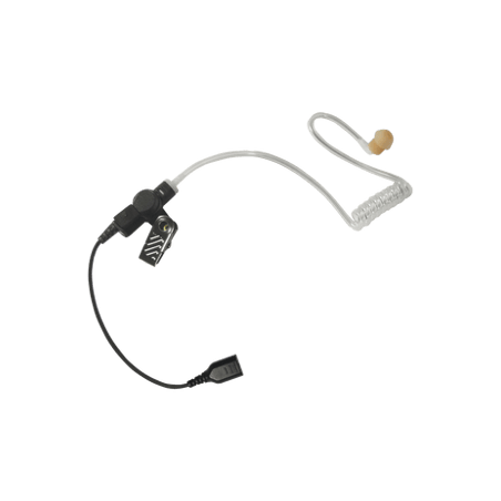 Auricular de tubo acústico transparente con cable de fibra tranzada co