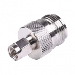 Adaptador en Linea de Conector SMA Macho a N Hembra, Niquel/ Oro/ Tefl