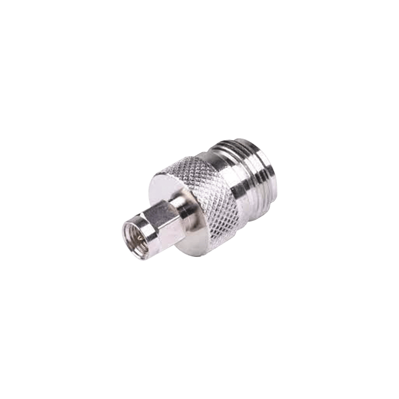 Adaptador en Linea de Conector SMA Macho a N Hembra, Niquel/ Oro/ Tefl