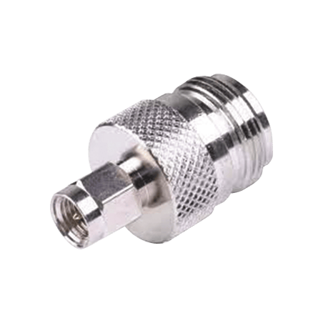 Adaptador en Linea de Conector SMA Macho a N Hembra, Niquel/ Oro/ Tefl