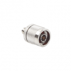 Adaptador en Línea, de Conector Mini UHF Hembra a N Macho, Níquel/ Oro