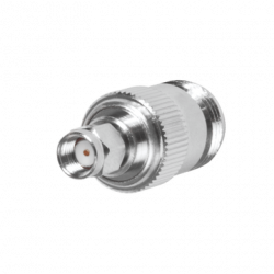 Adaptador en Línea, de Conector SMA Macho Inverso a N Hembra, Níquel/
