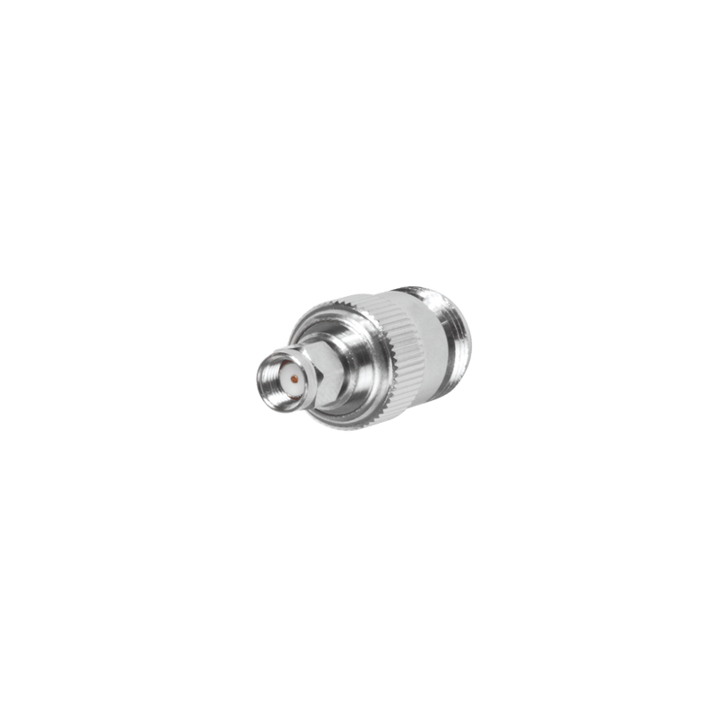 Adaptador en Línea, de Conector SMA Macho Inverso a N Hembra, Níquel/