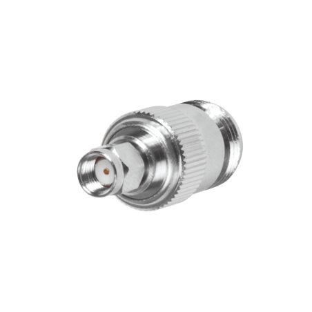 Adaptador en Línea, de Conector SMA Macho Inverso a N Hembra, Níquel/