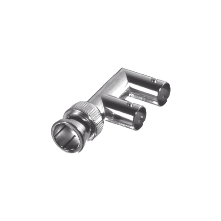 Adaptador Triple en F para 75 Ohm, de Conector BNC Macho a Doble BNC H
