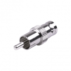 Adaptador de BNC Hembra a RCA Macho en 50 Ohm para Fono, uso en Aplica