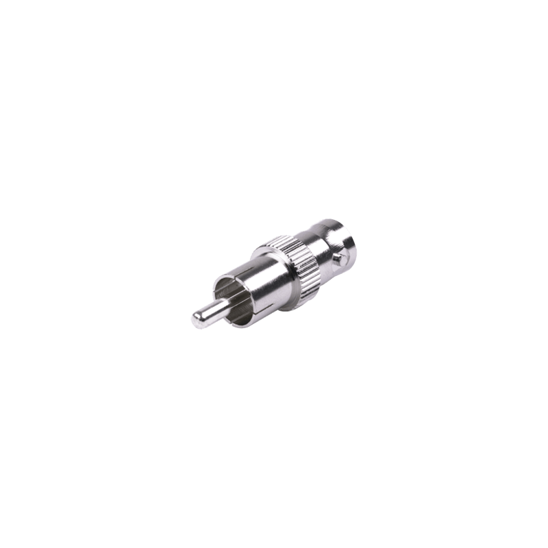 Adaptador de BNC Hembra a RCA Macho en 50 Ohm para Fono, uso en Aplica