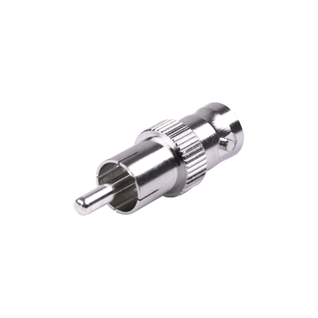 Adaptador de BNC Hembra a RCA Macho en 50 Ohm para Fono, uso en Aplica