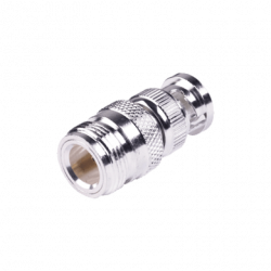 Adaptador en Linea para 50 Ohm, de Conector N Hembra a BNC Macho, Plat