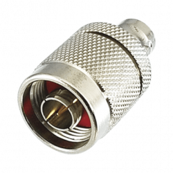 Adaptador en Línea de Conector N Macho a BNC Hembra, Plata/ Oro/ Tefló