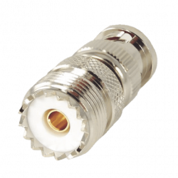 Adaptador en Linea para 50 Ohm, Conector BNC Macho-UHF Hembra (SO-239)