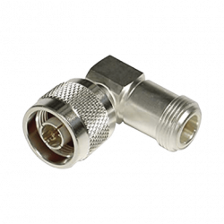 Adaptador en Ángulo Recto, de Conector N Macho a N Hembra, Plata/ Oro/