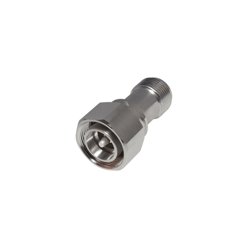 Adaptador en Línea de Conector 4.3-10 Macho a N Hembra, Bronce Blanco/