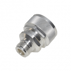 Adaptador en Línea de Conector DIN 7-16 Macho a N Hembra, Plata/ Plata