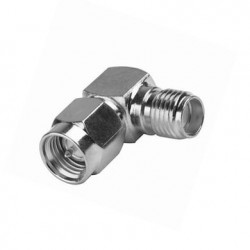 Adaptador en Ángulo Recto, de Conector SMA Macho a SMA Hembra Níquel/