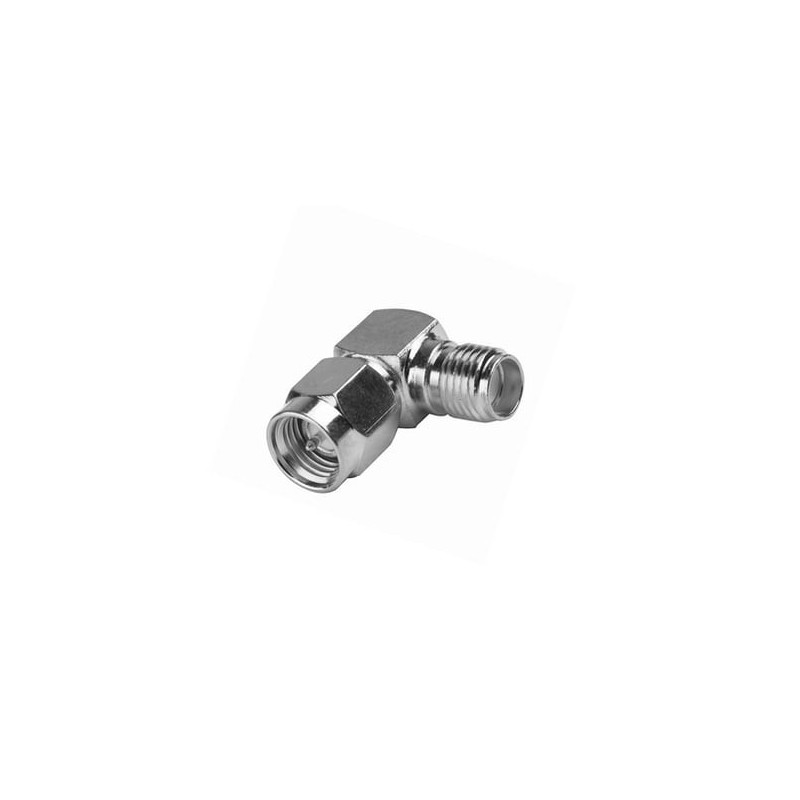 Adaptador en Ángulo Recto, de Conector SMA Macho a SMA Hembra Níquel/