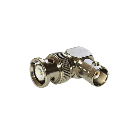 Adaptador en Ángulo Recto, de Conector BNC Macho a BNC Hembra, 50 Ohm