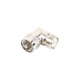 Adaptador en Ángulo Recto, de Conector UHF Macho (PL-259) a UHF Hembra