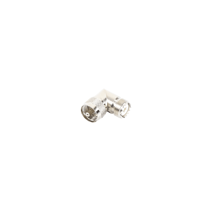 Adaptador en Ángulo Recto, de Conector UHF Macho (PL-259) a UHF Hembra
