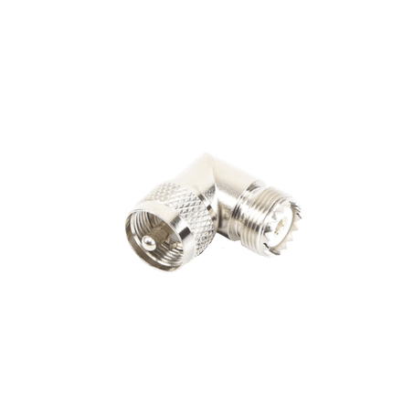 Adaptador en Ángulo Recto, de Conector UHF Macho (PL-259) a UHF Hembra