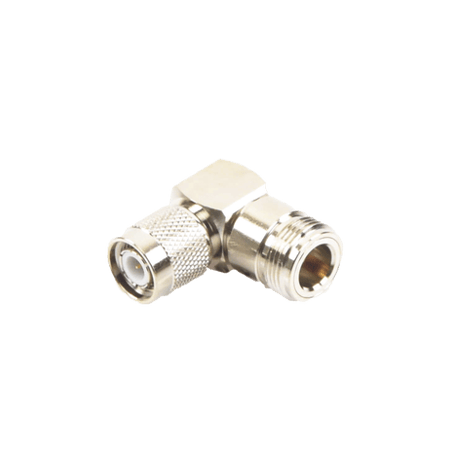 Adaptador en Ángulo Recto de Conector TNC Macho a N Hembra, Níquel/ Or