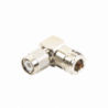 Adaptador en Ángulo Recto de Conector TNC Macho a N Hembra, Níquel/ Or