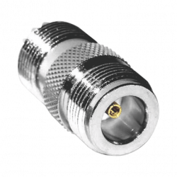 Adaptador en Línea de Conector N Hembra a UHF Hembra (SO-239), Plata/