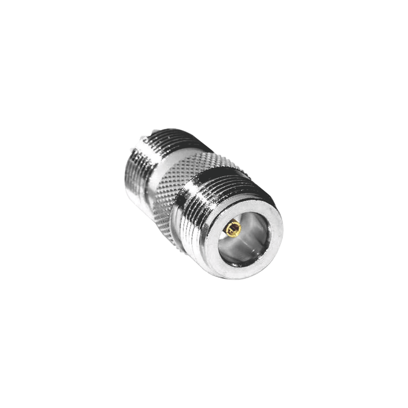 Adaptador en Línea de Conector N Hembra a UHF Hembra (SO-239), Plata/