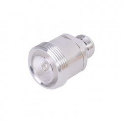 Adaptador en Línea de Conector DIN 7-16 Hembra a N Hembra, Plata / Pla