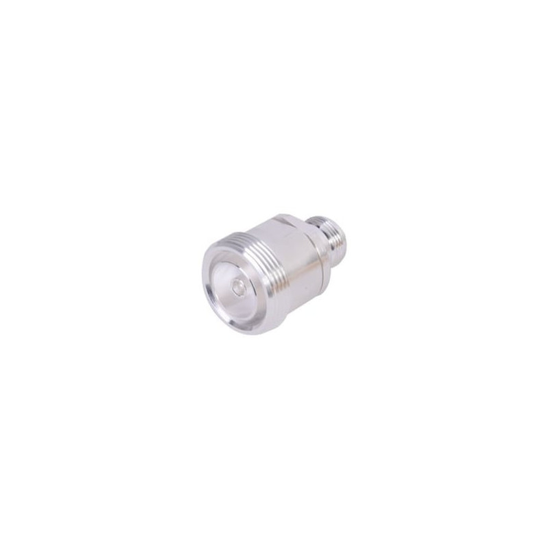 Adaptador en Línea de Conector DIN 7-16 Hembra a N Hembra, Plata / Pla