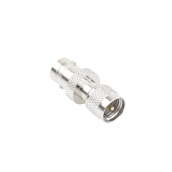 Adaptador en Línea, de Conector Mini UHF Macho a BNC Hembra, Níquel/ O