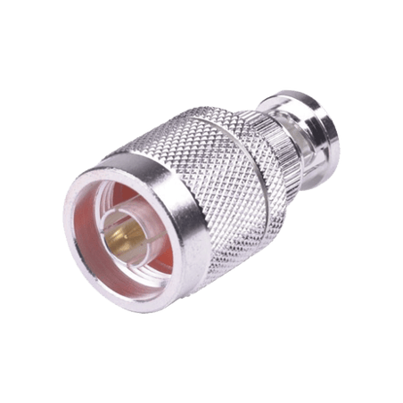 Adaptador en Línea, de Conector N Macho a BNC Macho, Plata/ Oro/ Tefló