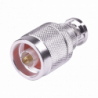 Adaptador en Línea, de Conector N Macho a BNC Macho, Plata/ Oro/ Tefló