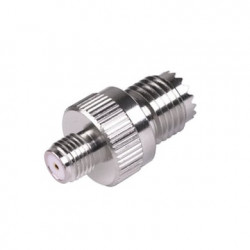 Adaptador en Línea de Conector Mini-UHF Hembra a SMA Hembra, Níquel/ O