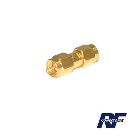 Adaptador Tipo Barril, de Conector SMA Macho a SMA Macho, Oro/ Oro/ Te