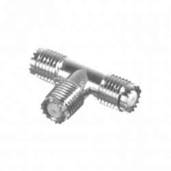 Adaptador en T, de Conector Mini-UHF Hembra a Doble Mini-UHF Hembra, N