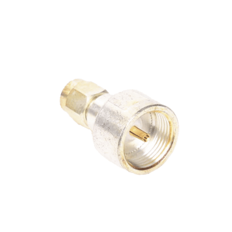 Adaptador UNIDAPT Hembra a SMA Macho, Plata / Oro / Teflón.