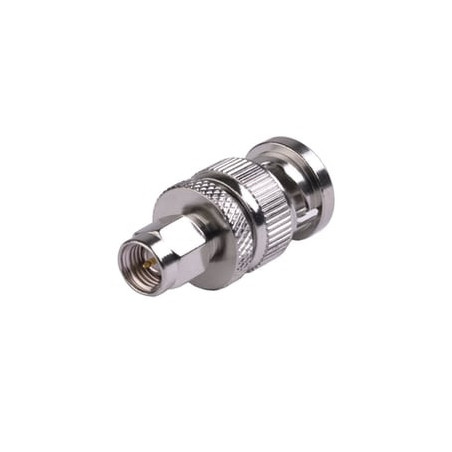 Adaptador en Línea de Conector SMA Macho a BNC Macho, Níquel/ Oro/ Tef