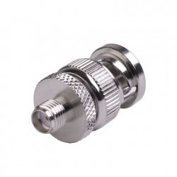 Adaptador en Línea de Conector SMA Hembra a BNC Macho, Níquel/ Oro/ Te