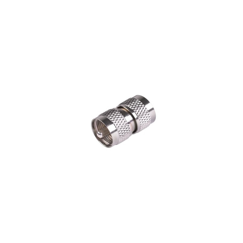 Adaptador Barril en Línea, de Conector UHF Macho (PL-259) a UHF Macho