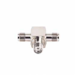 Adaptador en Forma T, de Triple Conectores SMA Hembra, Níquel/ Oro/ Te