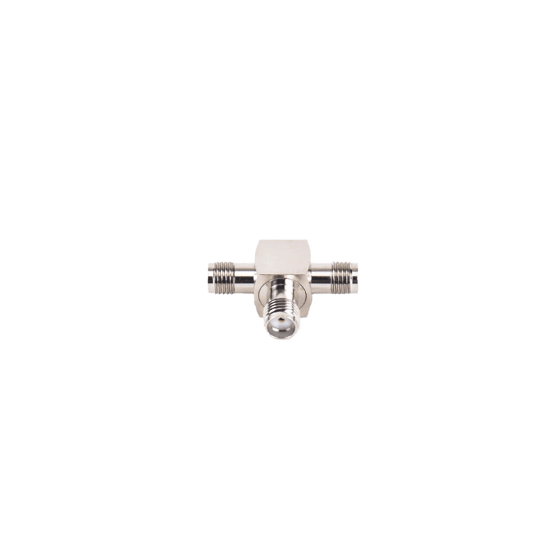 Adaptador en Forma T, de Triple Conectores SMA Hembra, Níquel/ Oro/ Te