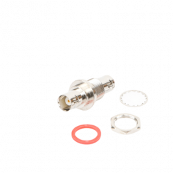 Adaptador Doble BNC Hembra para Chasis, Hermético y de Montaje en D-Pl