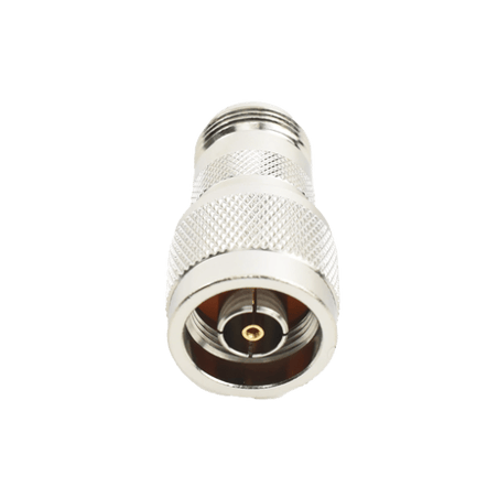 Adaptador en Línea, de Conector N Macho Inverso a N Hembra, Níquel/ Or