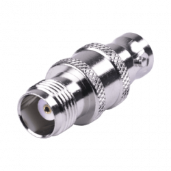 Adaptador en Línea de Conector TNC Hembra a BNC Hembra, Níquel/ Oro/ T